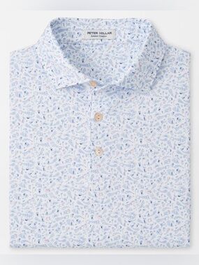 NEW MEN’S PETER MILLAR S/S NICE SHOT PERFORMANCE JERSEY POLO SHIRT, XL, WHITE